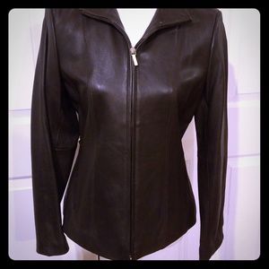 Leather moto jacket